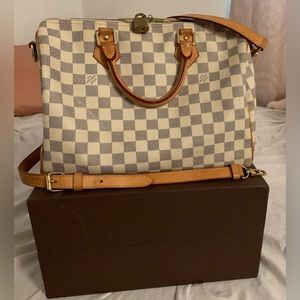 Speedy 30 Bandoulieré Damier Azur Crossbody(Post part 1)